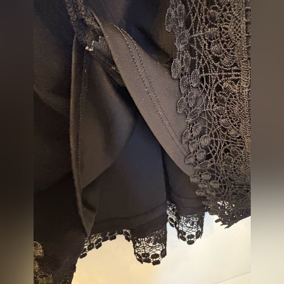 Venus black lace lined babydoll v-neck size 10 zip back top or mini dress - Picture 7 of 12